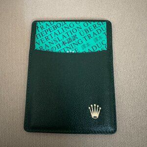 Rolex Green Oyster Leather Case Card Holder NEW w/Logo